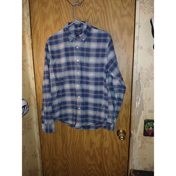 Abercrombie & Fitch Muscle Shirt Button-Up Plaid Men’s Size Large 100% Cotton - Picture 1 of 16